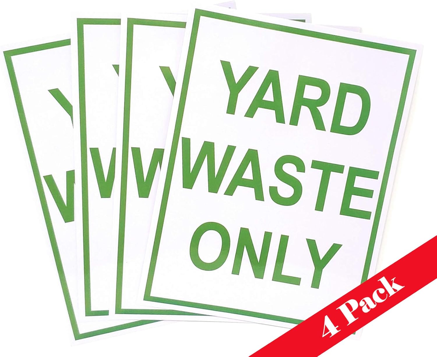 ZAEO Yard Waste Only Decal - Sticker for Trash Cans, Garbage Cans and Containers - 8 Inches x 6 Inches (Green, 4): Home & Kitchen