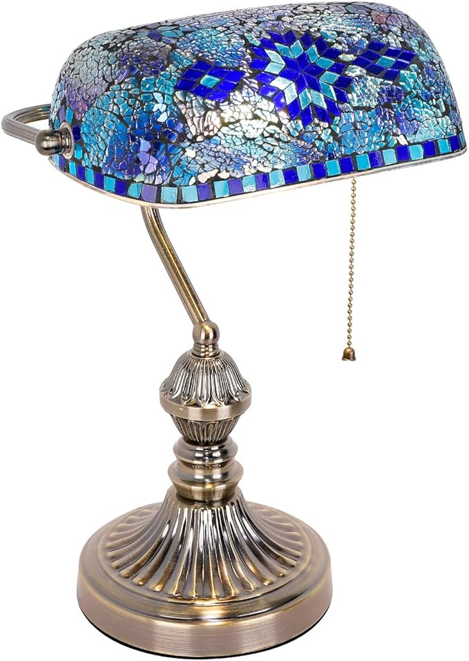 blue bankers lamp