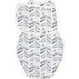 embé 2-Way Starter Swaddle Blanket Wrap for Babies Wrap 0-3 Months - Angle Stripe, 6-14 lbs | Easy Diaper Access | Legs in & Out Design | Secure Zipper Stops Unraveling | Stage 1 Sleep