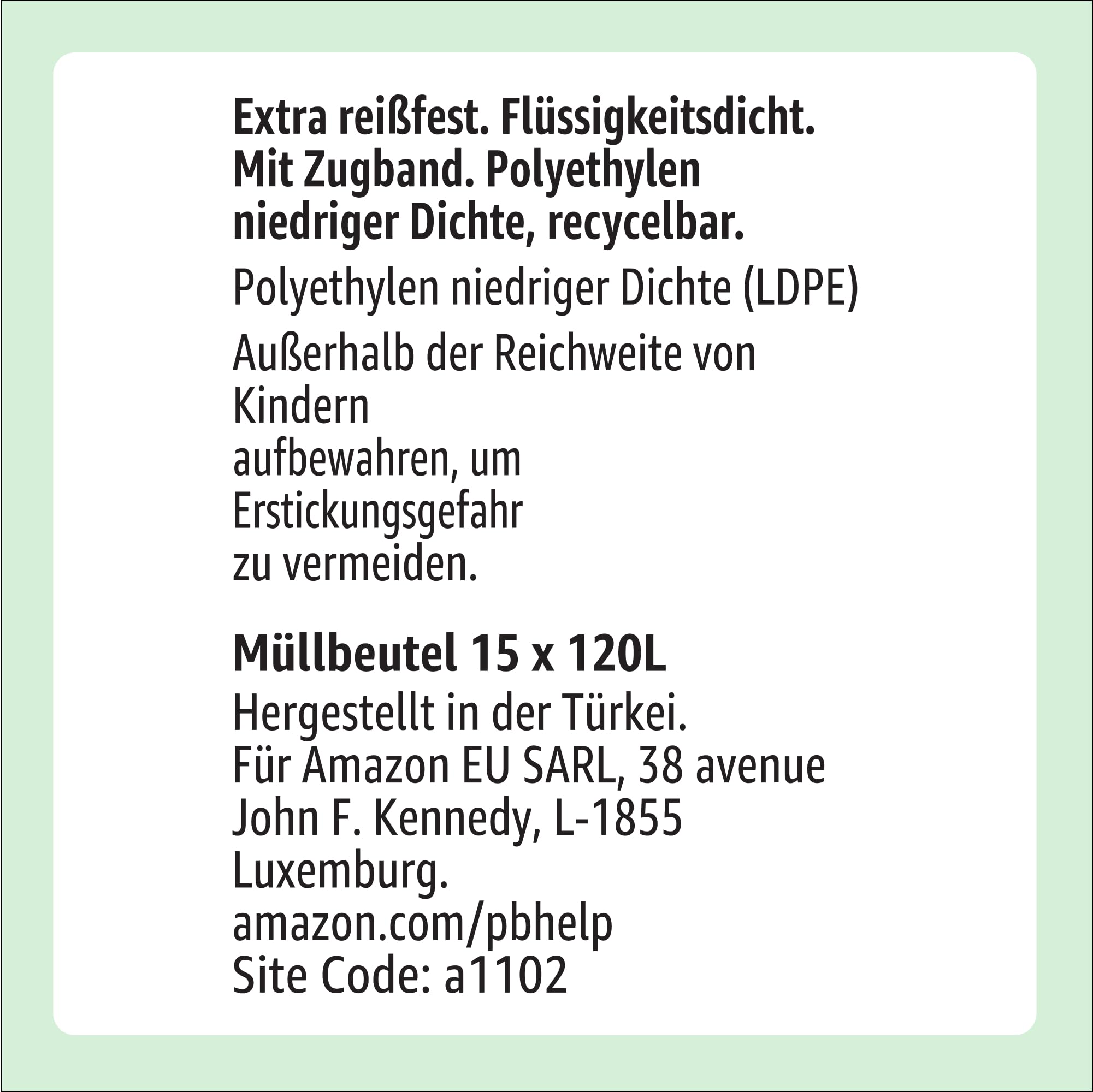 by Amazon Müllbeutel 15 x 120l (Farbe kann variieren) 2