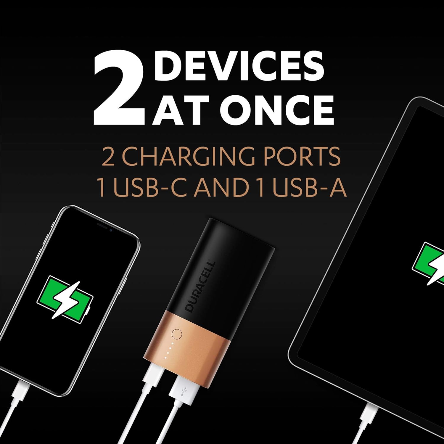 Duracell Power Bank 6700 mAh, Portable Charger with USB C + Fast Charge Technology IN/OUT, black, Unit pack - Image 5