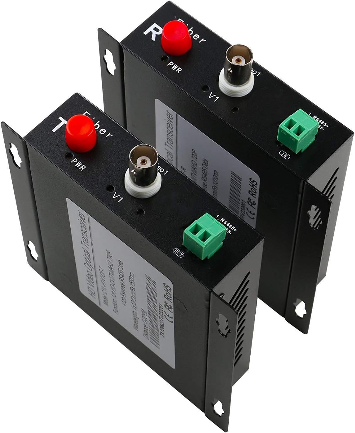 UHPPOTE BNC 1CH 720P HD CV TVI AHD Video FC Fiber Optic Transceiver And Receiver Reserse RS485 Data