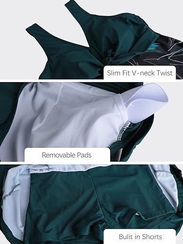 ECUPPER Women Modest One Piece Swimdress Plus Size Tummy Control