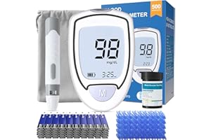 CAKRNPS Glucose Monitor Kit, Blood Sugar Monitor with 50 Strips & Lancets, Diabetic Testing Kit with Auto Eject, No Coding, Large Display for Seniors, Glucometer Blood Sugar Testing Kit for Travel & Home Use