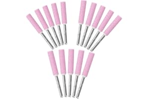 JONMON 15Pcs Burr Grinding Stone File - 3mm Shank 5/32" 3/16" 7/32" Chainsaw Sharpener Set for Lawn Mower Chainsaw Parts Gard