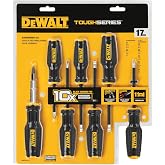 DEWALT TOUGHSERIES 17-Piece Screwdriver Set - PH1 x 3 in., two PH2 x 4 in., SL3/16 in. x 4 in., two SL1/4 in. x 4 in., and 11-in-1 multi-bit