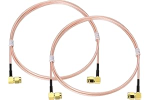 Superbat SMA Cable Extension 3ft SMA Male to Male Right Angle Connector RG316 Coax Cable Jumper for WiFi FPV Antenna Router Network Analyzer etc. 2-Pack