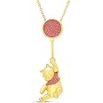 Disney Winnie The Pooh Necklace Official License 18" - 18k Gold Flash-Plated Necklace with Pooh Bear Pendant