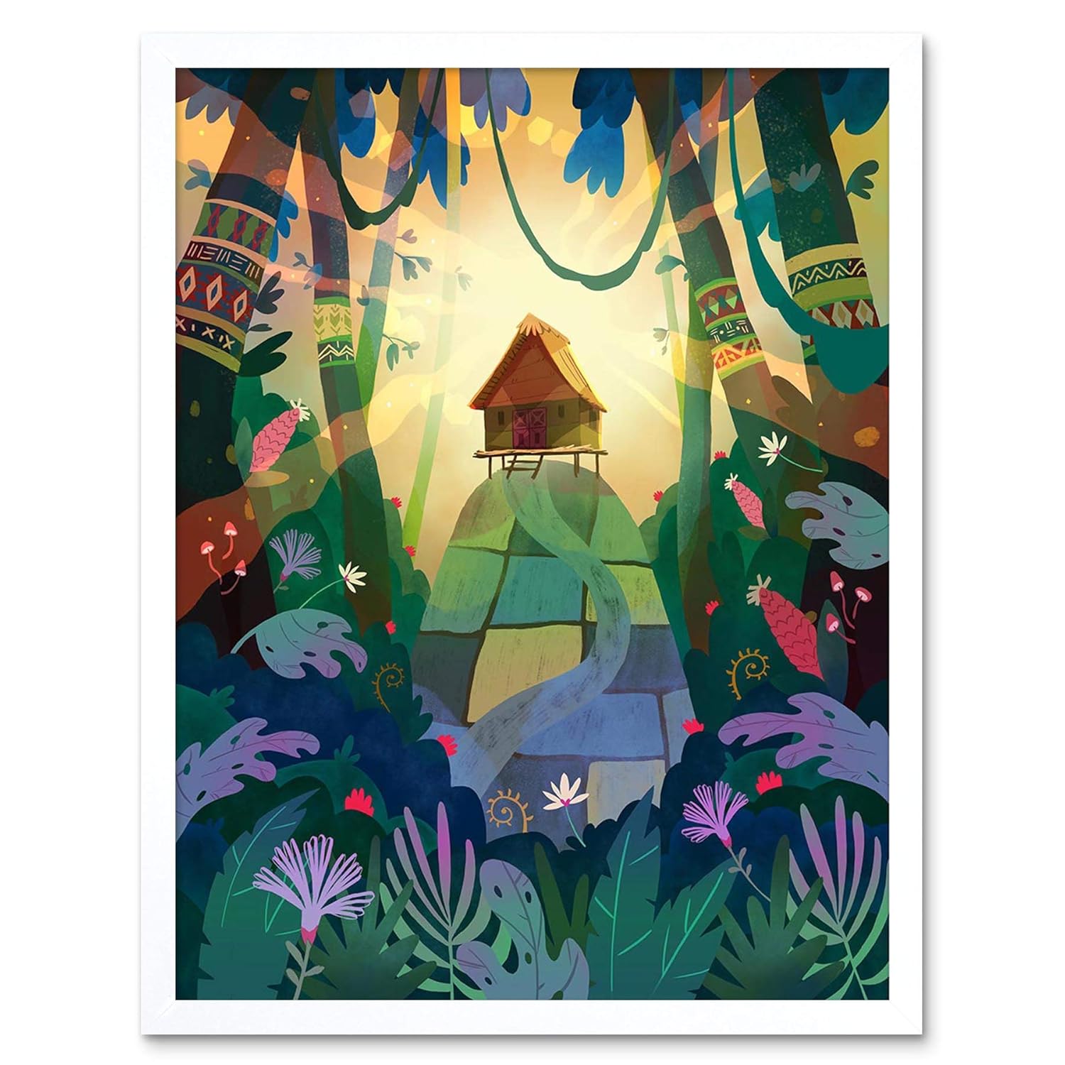 Amazon Com Wee Blue Coo Jungle Girls Cabin Sunset Art Print