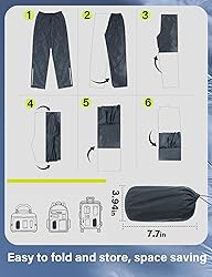 iCreek Men's Packable Rain Pants Waterproof