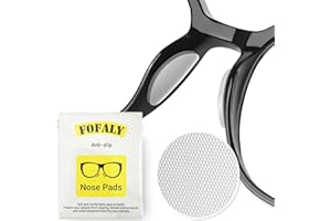 FOFALY Eyeglass Nose Pads, Anti Slip Micro-Textured Nose Pads for Glasses, 1.5mm Thick Soft Comfortable Silicone Cushions for Sunglasses, Glasses Non-Slip Nose Grips (10 Clear Pairs/D Shape)