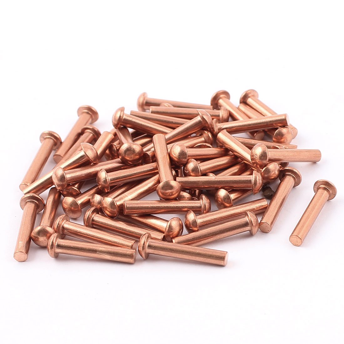 uxcell a15091700ux0447 50 Pcs 1/8" x 5/8" Round Head Copper Solid Rivets Fasteners