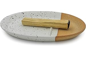 Bursera Terracotta Oval Smudging Plate for White Sage, Palo Santo Sticks - Tree Planted With Every Order - Decorative Smudge and Jewelry Plate