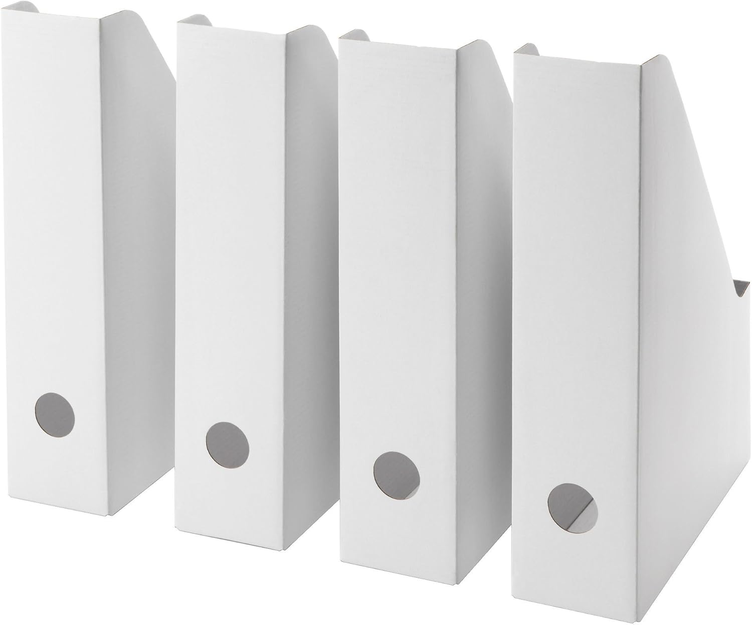 FLUNS Set of Four Magazine Files Fold Out Cardboard Storage Boxes IKEA