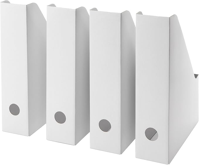FLUNS Set of Four Magazine Files Fold Out Cardboard Storage Boxes IKEA