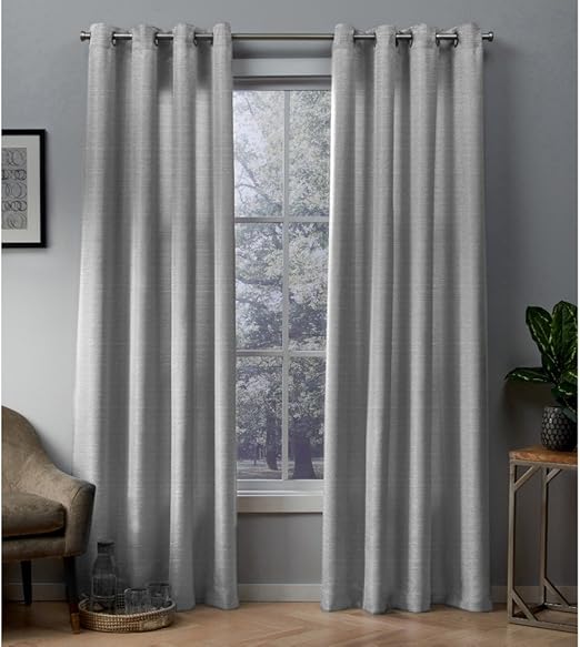 Amazon Com Exclusive Home Curtains Whitby Metallic Slub Yarn