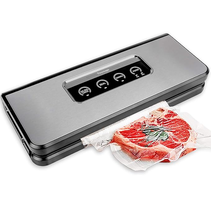 Vacuum Sealer Machine, Toyuugo Automatic Stainless Steel Food Sealer with Dry & Moist Food Modes
