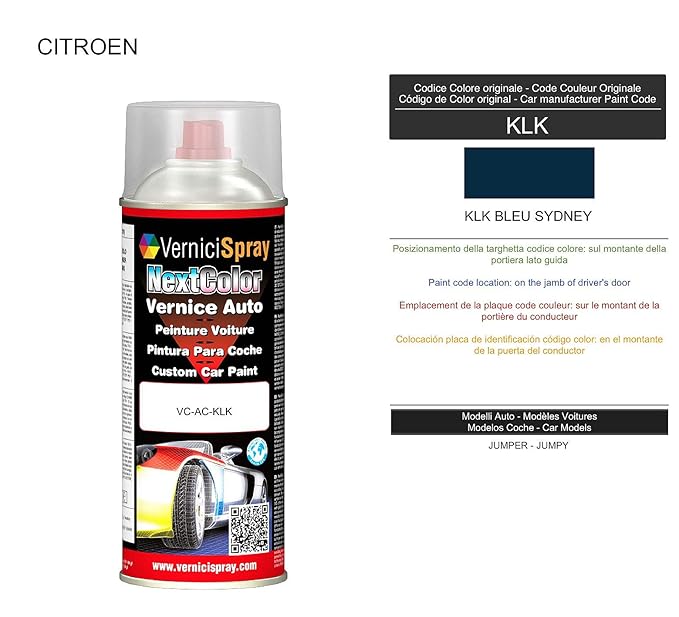 Spray Pintura Coche Para Citroen Klk Bleu Sydney Aerosol Pintura