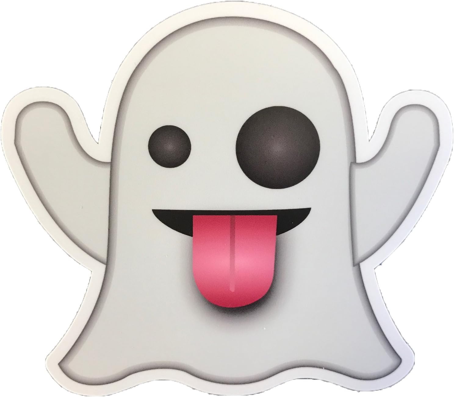 Large Emoji Stickers 4" Premium Thick Durable Weather Resistant Vinyl for Indoor or Outdoor Use (Ghost Emoji)