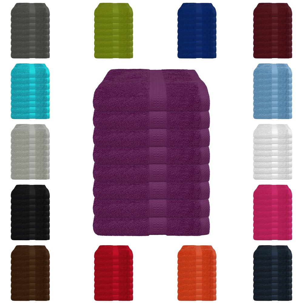 8 tlg. Handtuch-Set in vielen Farben - 8 Handtücher 50x100 cm - Farbe