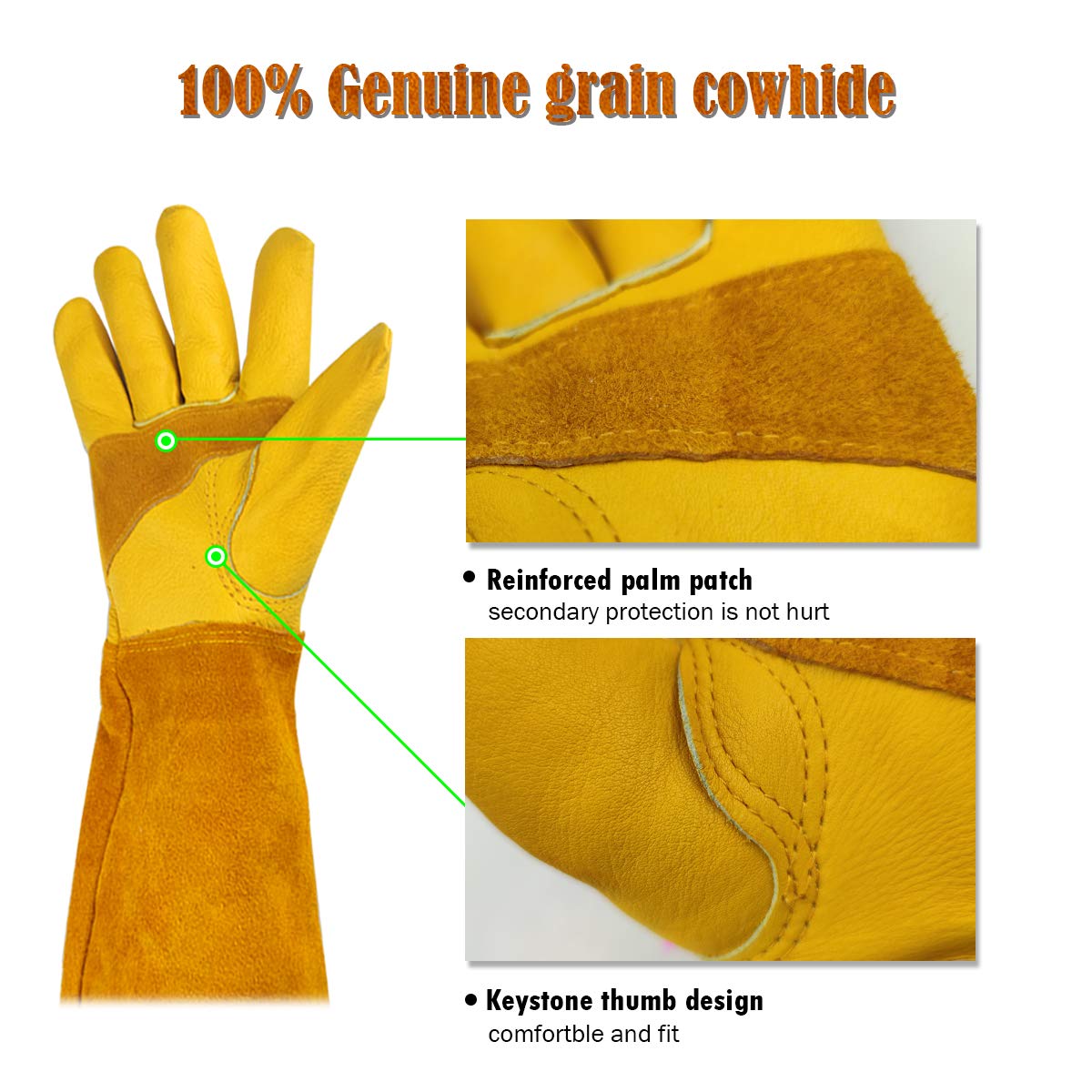 SLARMOR leather Gardening Gloves for Women/Men - Image 3