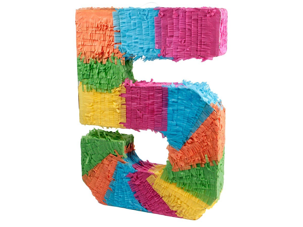 Alsino Pinata | 20' | Colourful | Number 5 | for Birthday | Party | Decoration | Children , 62/0965 Pinata 5