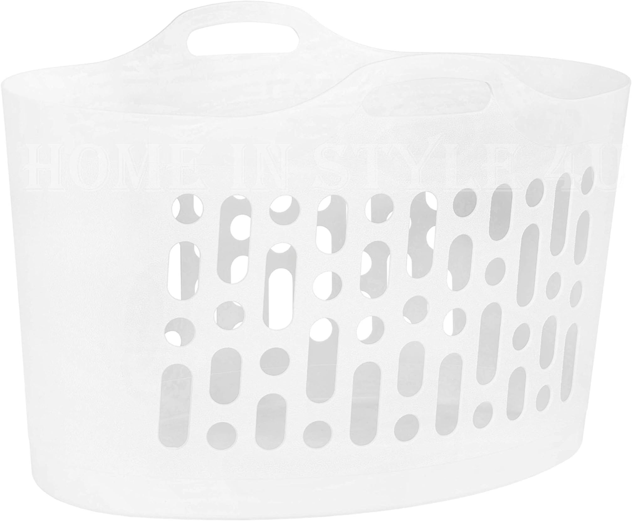 Ruby Deals Flexi 50 L Plastic Laundry Basket Washing Clothes Flexible Storage Bin For Home Laundry (White)