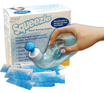 Squip Nasakleen Squeezie With Nasal Irrigation System Pack Of 50 - squip nasakleen squeezie with nasal irrigation system pack of 50 saline sachets amazon co uk health personal care