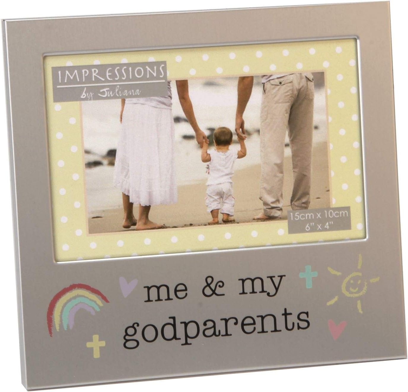 Me and my Godparents Brushed Silver Photo Frame