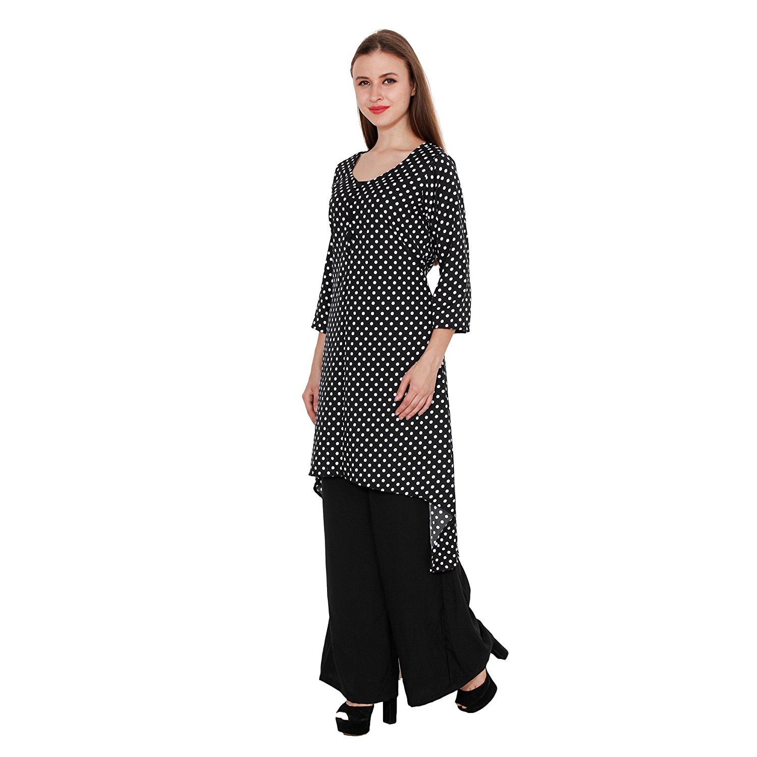 fabrizia women's rayon c-cut kurti with plazo