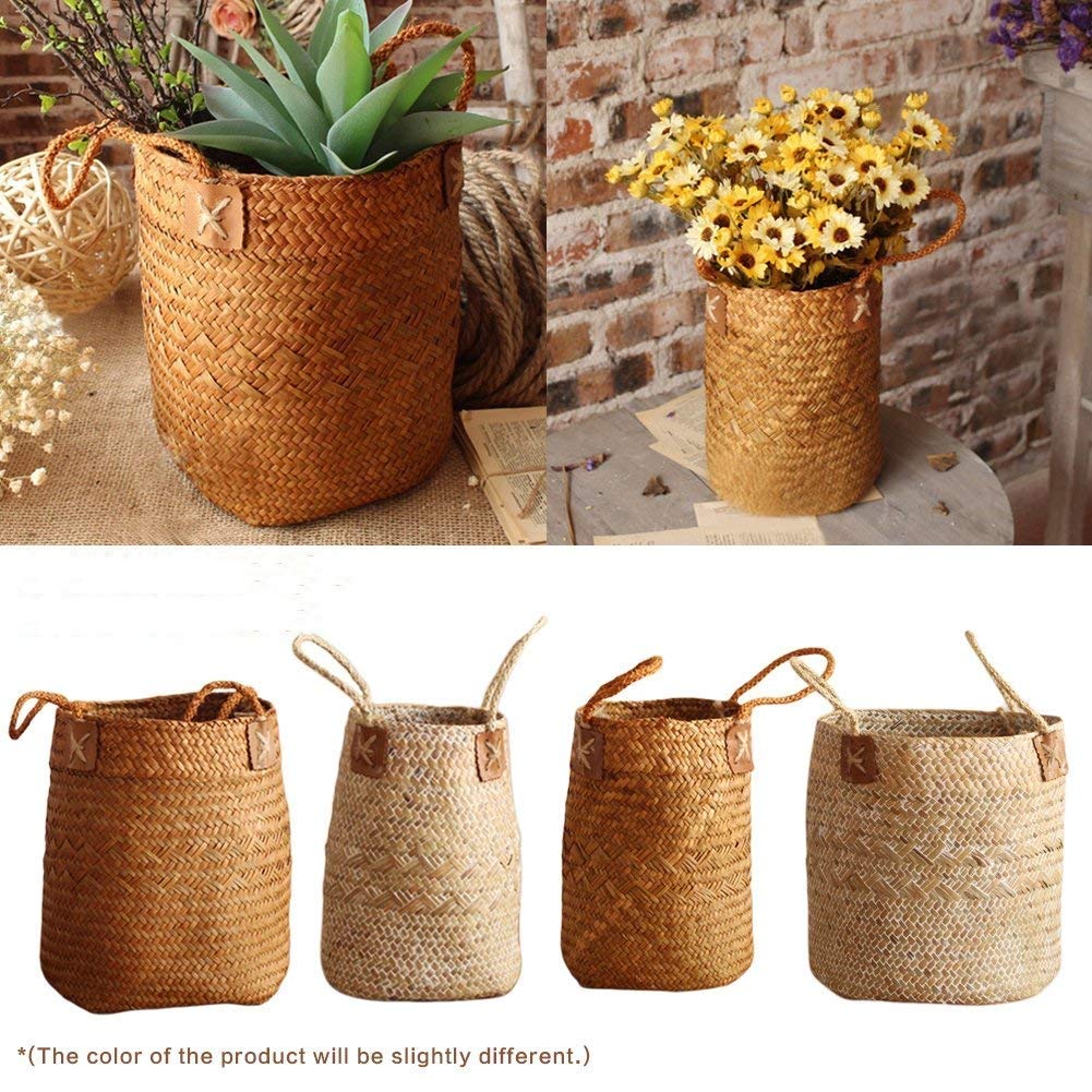 Cestos de almacenaje Cesta de Almacenamiento Organizador Tejida a Mano