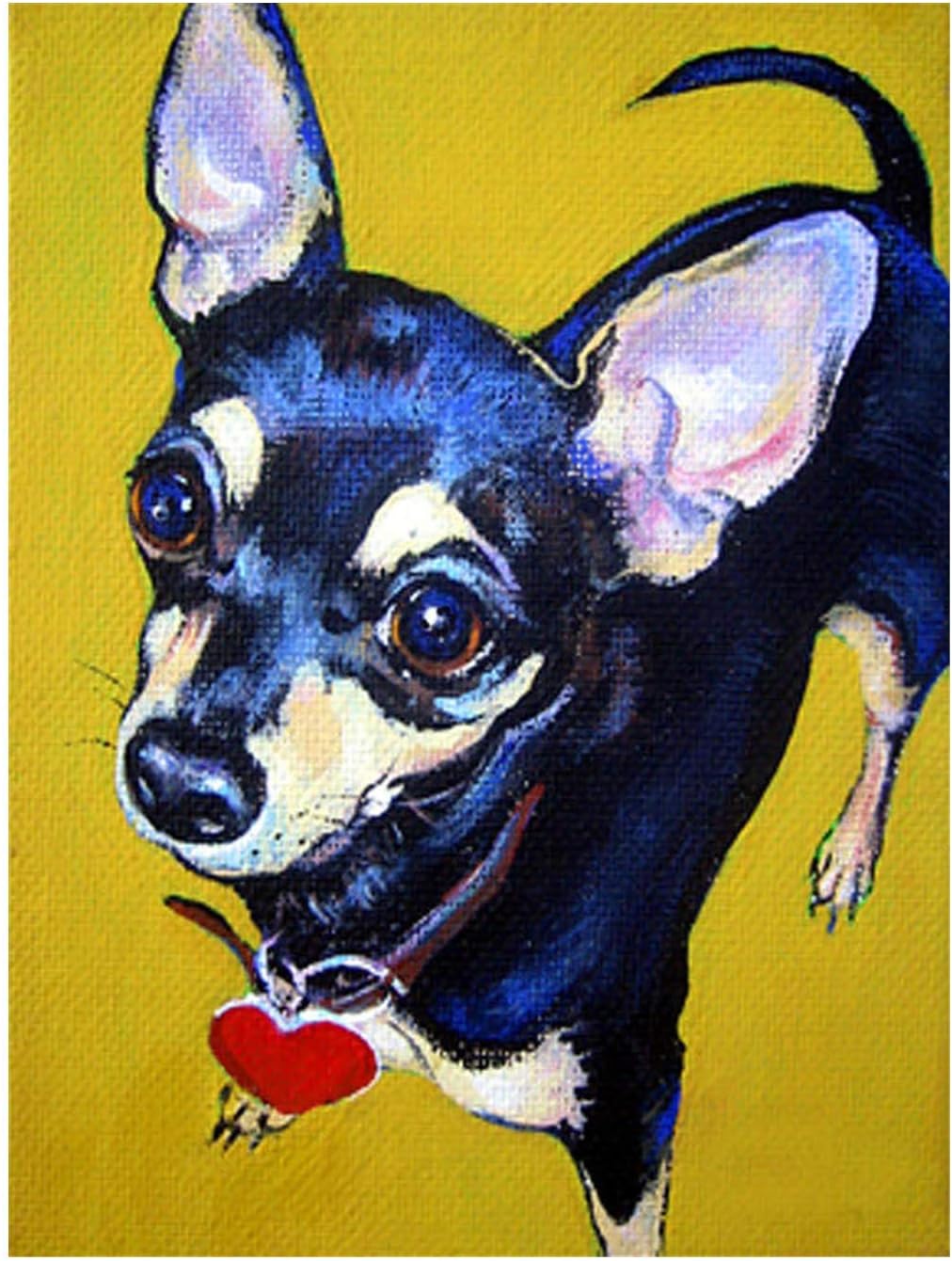 LIPHISFUN 5D DIY Diamond Painting Full Drill for Adults Resin Square Rhinestones Patsed Unfinished Cross Stitch Home Decor Best Gift Chihuahua 30x40cm