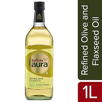 Saffola Aura Refined Olive and Flaxseed Oil, 1L