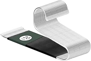 DOIOWN Open Ended Pants Hangers, Stainless Steel Pants Jean Hangers 8 mm Thick, Multifunctional Non-Slip Hangers for Heavy Pants, Jeans, Trousers, Scarf, Space-Saving Clothes Hangers for Women and Men