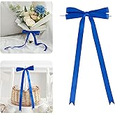AIMUDI Royal Blue Bows 5 × 10" Satin Bows for Gift Wrapping Twist Tie Bows Premade Ribbon Bows for Bouquets Invitations Baskets Crafts Wreaths Wedding Birthday Party Baby Shower Decorations, 36 PCs