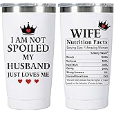 Waldeal Wife Gifts from Husband - Wedding Anniversary for Women, Valentines, Birthday Gift Ideas, Christmas Travel Tumbler for Her 20 Oz, White
