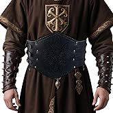 PEKVU Medieval Viking Wide Belt Faux Leather Armor Knight Corset Belt for LARP Christmas Gifts Costume
