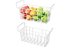 KIKIBRO Freezer Organizer Bins, Freezer Baskets for Chest Freezer, Deep Upright Freezer Storage Bins with Handles, 17.5 Inch, 2 Pack
