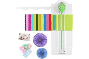 12-Shapes in 1 Craft Paper Edge Cutter,Paper Dial Trimmer Dial Trimmer with Measurements Paper Cutter Machine for Scrapbookin