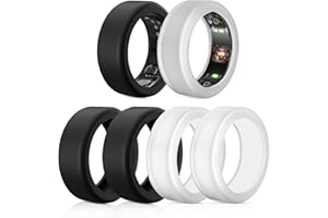 POLYJOY 6 Pack Ring Protector Compatible with Oura Ring Gen 4/Oura Ring Gen 3/SAMSUNG Galaxy Ring/ULTRAHUMAN Ring AIR/RingConn, Silicone Ring Cover Working Out Accessories Men Women-S for 5 6 7 8 9 10