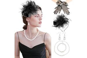 LIUUN Fascinators Hats for Women Tea Party, Tea Hat Tea Party Accessories Set for Wedding Cocktail Derby