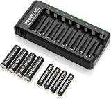 POWEROWL Pro AA AAA Rechargeable Batteries with Charger 4 AA 2800mAh 4 AAA view 1
