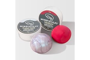 Mindsight MindSculpt Therapy Putty 2-Pack Refill – High-Grade Silicone Putty (Super Soft + Medium, 3oz Each) – Scent-Free Str