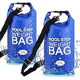 Lanathel 2 Pack Pool Step Weights, 500D PVC Waterproof Heavy Duty Pool Ladder Sand Bags for Weight with Nylon Handle, 10L Universal Pool Step Weights/Pool Ladder Weights for Above Ground Pools (Blue)