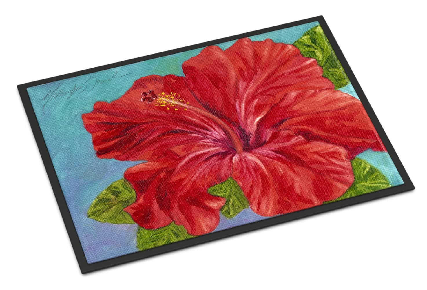 Caroline's Treasures TMTR0319JMAT Red Hibiscus by Malenda Trick Indoor or Outdoor Mat, 24 inches x 36 inches, Multicolor