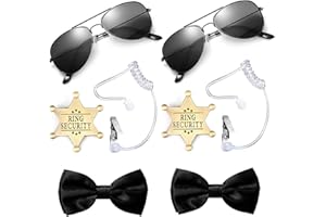SevenFish Ring Bearer Gifts Wedding Security, Ring Bearer Proposal Wedding Sun Glasses + Ring Security Badge + EarPiece + Bow