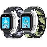 Polyjoy Replacement Band Compatible with AT&T amiGo Jr Watch/Cosmo JrTrack 5/Cosmo JrTrack 4/JrTrack 3/JrTrack 2 SE/JrTrack 2/JrTrack Watch, Hook & Loop Soft Nylon Bands Accessories for Boy Girl