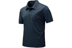 Rdruko Men's Polo Shirts Short Sleeve Quick Dry Outdoor Golf Sports Shirts with Pocket