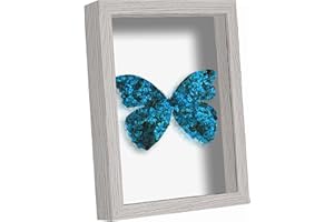 Picrit Shadow Box Frame 11x14, Display Case Box with High Definition Real Glass and Black Back for Memorabilia, Baby Items, Wedding Memories, Crafts, Tickets and Photos, Gray