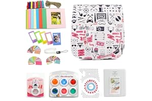 WOGOZAN Mini Camera Case Hippie Kit for Fujifilm Instax Mini 9 Case 8 8+ Instant Mini Film Camera Premium PU Leather After Ra